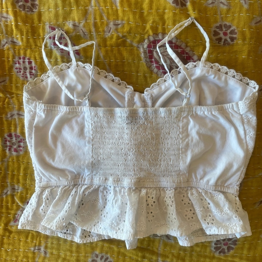 Wild Fable Cream Tie Front eyelet Camisole - Picture 2 of 3